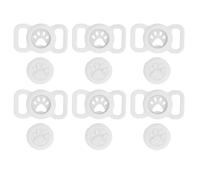 Lot de 6 étuis pour Collier d'animal de Compagnie, Support de Protection en Silicone Souple, Housse Anti-Perte pour Collier de Chien et Chat, Compatible avec 1ère et 2ème (Blanche)