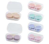 Lot de 6 étuis pour lentilles de contact - Étui portable pour lentilles de contact - Pour le voyage - Pour les yeux gauche et droit - Avec boîte de rangement - Couleur aléatoire