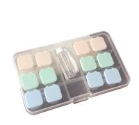 Lot de 6 étuis pour lentilles de contact, porte-lentilles de contact, mini étui portable avec bouchons L et R, flacon de solution, embout en caoutchouc