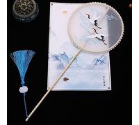 Lot de 6 éventails chinois à broder de style ancien, accessoire de photographie pour scène de danse, accessoire d'éventail à long manche