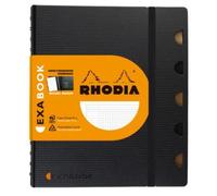 Rhodia Cahier Rechargeable Exabook Spirale 160 Pages 90g 5x5 16 X 21 Cm Couverture Polypropylène Noire