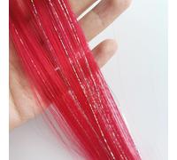 Lot de 6 extensions de cheveux en plumes synthétiques à clipser - Mélange de guirlandes argentées - 2 en 1 - Mèches pour femmes et filles - TINSLE-A4_56 cm