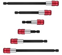 Lot de 6 extensions de forets magnétiques pour tournevis à percussion, adaptateur de mandrin de 6,35 mm, tige hexagonale, porte-embout magnétique pour vis, écrous, perceuses