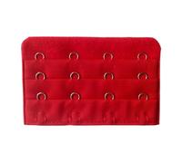Lot de 6 extensions de soutien-gorge 3 rangées 4 crochets - Boucle d'extension de sous-vêtements - 7,5 x 5 cm - Extenseur de soutien-gorge doux et confortable - Rouge