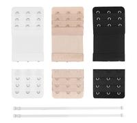Lot De 6 Extensions De Soutien-Gorge Et 3 Bretelles De Soutien-Gorge Transparentes, 3 Crochets, 3 RangéEs D'Extensions De Soutien-Gorge, Extension De Sangle De Soutien-Gorge éLastique Douce Et Confort