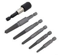 Lot de 6 extracteurs de vis à goujon pour extraire les vis et boulons cassés avec tige hexagonale pour compatibilité avec perceuse