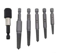 Lot de 6 extracteurs de vis de goujon pour tuyaux cassés et endommagés, outil facile avec tige hexagonale pour perceuses électriques, 50 mm à 83 mm