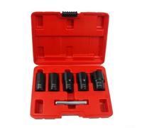 Lot de 6 extracteurs de vis dénudées, extracteur de boulons endommagés en acier avec entraînement de 1,27 cm, douilles antidérapantes pour écrous rouillés, noir