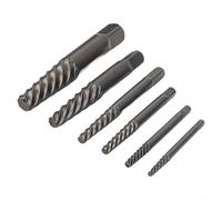 Lot de 6 extracteurs de vis en spirale pour enlever les boulons cassés, les vis dénudées et les écrous endommagés de 4 mm à 25 mm avec étui de rangement
