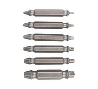 Lot de 6 extracteurs de vis endommagées en acier rapide à double tête pour un retrait facile des boulons, comprend un étui de rangement pratique pour la protection