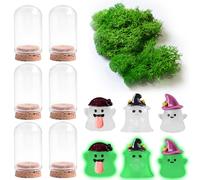 Lot de 6 fantômes d'Halloween dans des bocaux, mini figurines fantômes phosphorescentes, décoration fantaisie effrayante pour Halloween, décoration de vacances amusante, cadeaux, fournitures de