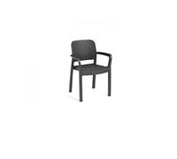 Lot De 6 Fauteuils De Jardin En Résine Aspect Rotin Tressé Gris Graphite - Allibert By Keter Bella