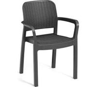 Lot de 6 fauteuils de jardin - Allibert by KETER - BELLA - En résine - Coloris : gris graphite - Empilable