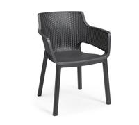 Lot de 6 fauteuils de jardin - Allibert by KETER - EVA - En résine - Coloris : gris graphite