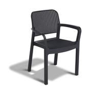 Lot de 6 fauteuils de jardin - Allibert by KETER - SAMANNA - En résine - Coloris : gris graphite - Empilable
