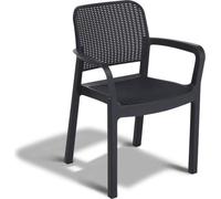 Lot de 6 fauteuils de jardin - Allibert by KETER - SAMANNA - En résine - Coloris : gris graphite - Empilable