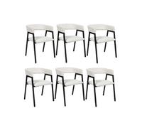 AltoBuy Lot de 6 fauteuils de Table Design en métal et Velours côtelé Coloris crème - Amory