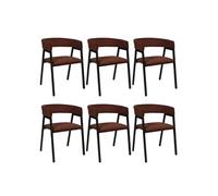 AltoBuy Lot de 6 fauteuils de Table Design en métal et Velours côtelé Coloris Terracotta - Amory