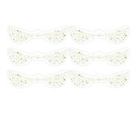 Lot de 6 faux autocollants pour femme - Tatouages temporaires imperméables à paillettes dorées et argentées - Pour fête musicale - Pour les vacances du visage (Gold-QBT-007)