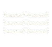 Lot de 6 faux autocollants pour femme - Tatouages temporaires imperméables à paillettes dorées et argentées - Pour fête musicale de vacances (Gold-QBT-008)