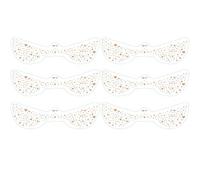 Lot de 6 faux autocollants pour femme - Tatouages temporaires imperméables à paillettes dorées et argentées - Pour fête musicale - Pour le visage, les vacances, la musique (or rose-QBT-007)