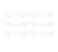 Lot de 6 faux autocollants pour femme - Tatouages temporaires imperméables à paillettes dorées et argentées - Pour fête musicale sur le visage, les vacances, la fête (or rose-QBT-018)