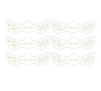 Lot de 6 faux autocollants pour femmes - Tatouages temporaires imperméables à paillettes dorées et argentées pour fête musicale du visage - Vacances - (Gold-QBT-018)