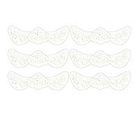 Lot de 6 faux autocollants pour femmes - Tatouages temporaires imperméables à paillettes dorées et argentées - Pour fête musicale de vacances du visage (Gold-QBT-017)
