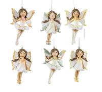Lot de 6 fées pour Enfants en résine Peinte à la Main 6 x 6 x 9 cm