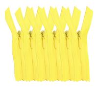 [Lot de 6] Fermetures éclair invisibles en nylon [40 cm] pour vêtements, sacs et couture | Blanc, noir, beige et plus | Avec curseur en métal | Couture, bricolage, patchwork (jaune)