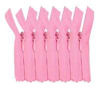 [Lot de 6] Fermetures éclair invisibles en nylon [40 cm] pour vêtements, sacs et couture | Blanc, noir, beige et plus | Avec curseur en métal | Couture, bricolage, patchwork (rose)