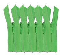 [Lot de 6] Fermetures éclair invisibles en nylon [40 cm] pour vêtements, sacs et couture | Blanc, noir, beige et plus | Avec curseur en métal | Couture, bricolage, patchwork (vert)