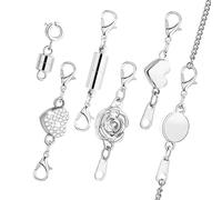 Lot de 6 fermoirs magnétiques pour collier avec fermoirs mousquetons, aimant, faciles à détacher pour bracelets, colliers, voyages, vacances, mariage, usage quotidien, 3,5 x 1 cm