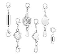 Lot de 6 fermoirs magnétiques pour colliers - Convertisseurs de bracelet pour femme - Extension de collier pour la réparation de bijoux, le quotidien, les vacances, les femmes