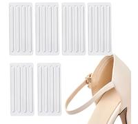 Lot de 6 feuilles (24 pièces) de ruban adhésif en silicone transparent pour talon arrière anti-usure, coussinets de protection pour éviter l'usure du talon