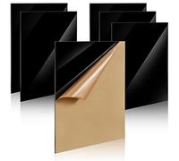 Lot de 6 feuilles acryliques noires de 20,3 x 30,5 cm d'épaisseur de 0,6 cm d'épaisseur en acrylique pour loisirs créatifs, gravure, découpe, décoration d'intérieur, peinture, photographie, panneau d'affichage