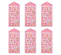 Lot de 6 feuilles d'autocollants en relief en résine PVC imperméable pour enfants Art Craft Notebook Journal Couverture de téléphone Décoration PVC