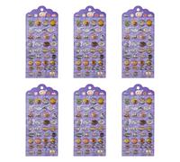 Lot de 6 feuilles d'autocollants en relief en résine PVC imperméable pour enfants Art Craft Notebook Journal Couverture de téléphone Décoration PVC