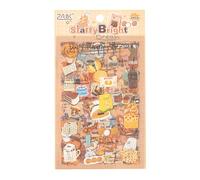 Lot de 6 feuilles d'autocollants imperméables en PET pour journal intime, album photo, téléphone, chambre d'enfant, autocollant mural en PET