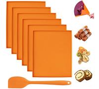 Lot de 6 feuilles de déshydrateur carrées en silicone avec grattoir en silicone, 30.5 cm, plateaux de déshydrateur de fruits, légumes, herbes