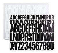 Lot de 6 feuilles de lettres autocollantes en vinyle résistant aux intempéries pour boîte aux lettres, panneaux, scrapbooking, bricolage et bricolage - Noir et blanc