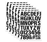 Lot de 6 feuilles de lettres et chiffres thermocollants pour vêtements, 5,1 cm, noir