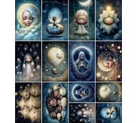 Lot de 6 feuilles de papier de riz céleste mystique 20 x 26,5 cm - 6 feuilles de papier de découpage pour collage, supports mixtes, fabrication de cartes et travaux manuels, découpage CRAFT KREATIVELY