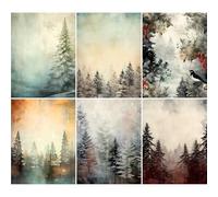 Lot de 6 feuilles de papier de riz motif scène d'hiver, 20,3 x 26,7 cm (A4) - 6 designs uniques | Designs polyvalents de découpage pour projets artistiques et travaux manuels CRAFT KREATIVELY