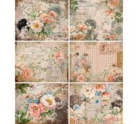 Lot de 6 feuilles de papier de riz pour collage pour femme, 20,3 x 26,7 cm (A4), 6 designs uniques | Designs polyvalents pour projets artistiques et travaux manuels CRAFT KREATIVELY