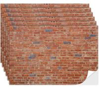 Lot de 6 feuilles de papier peint autocollant en PVC pour maison de poupée, accessoires et revêtements de sol, 21 x 29 cm, papier peint réaliste pour décoration d'intérieur