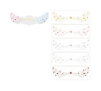 Lot de 6 feuilles de patchs de recherche de lumière - Tatouage temporaire - Pour femme - Accessoires de festival - Patchs pour filles - Festival - Face Art