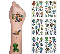 Lot de 6 feuilles de tatouages temporaires pour enfants, imperméables, autocollants pour sacs cadeaux, petits cadeaux pour filles et garçons