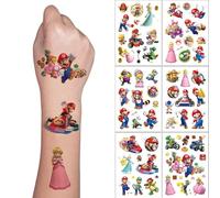 Lot de 6 feuilles de tatouages temporaires pour enfants, imperméables, autocollants pour sacs cadeaux, petits cadeaux pour filles et garçons
