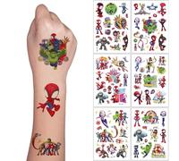 Lot de 6 feuilles de tatouages temporaires pour enfants, imperméables, autocollants pour sacs cadeaux, petits cadeaux pour filles et garçons
